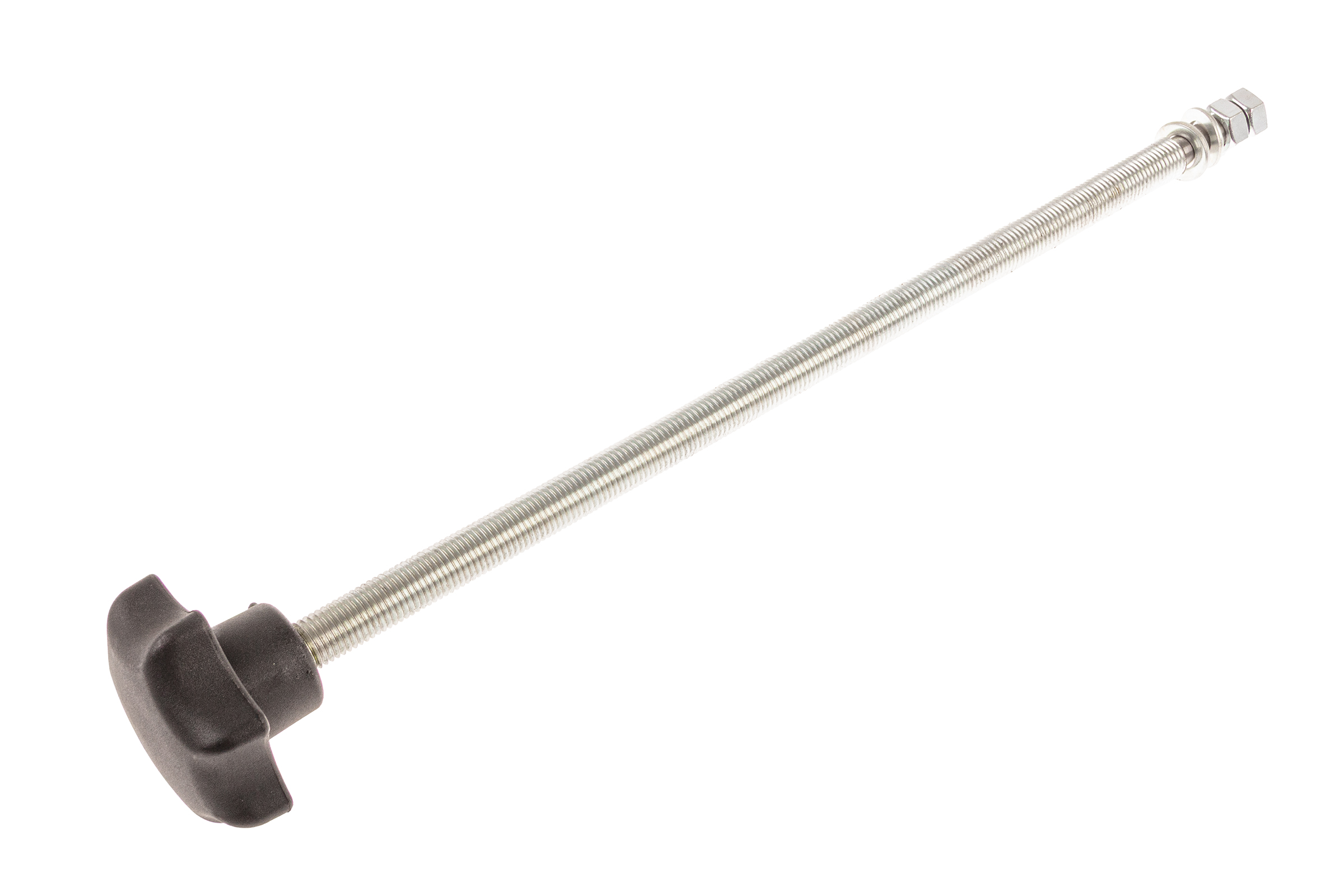 Stellspindel  mit Sterngriff, 2x Mutter M12, 2x Unterlegsche